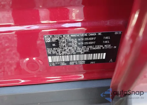 2025 Toyota Rav4 Xle z USA, uszkodzony, nr VIN 2T3W1RFV7SW427107